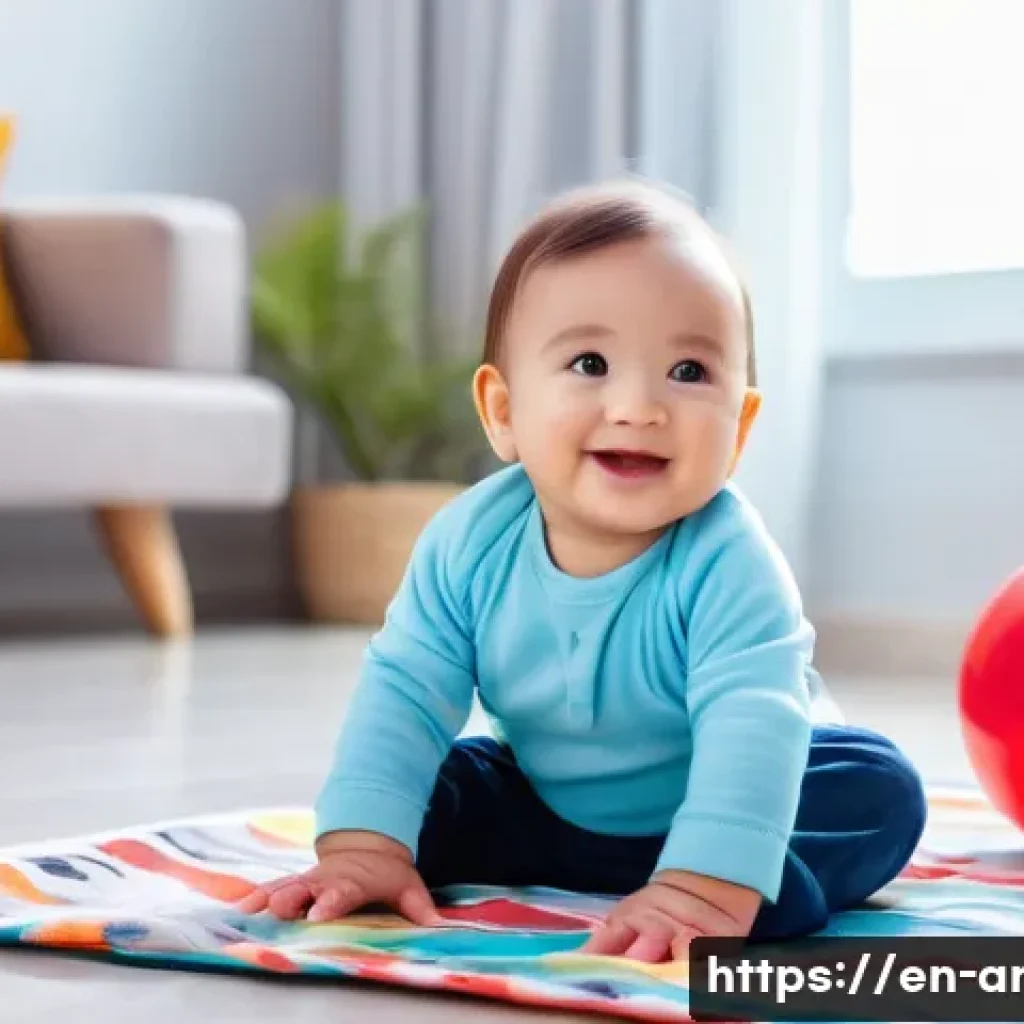아랍어권에서의 SNS 인기 해시태그 - **Prompt:** A bright and cheerful toddler, around 2 years old, sitting on a colorful playmat indoors...