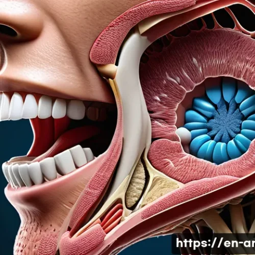 아랍어에서 중요한 발음 차이 - A detailed anatomical illustration of the human vocal tract highlighting the throat, tongue, and mou...