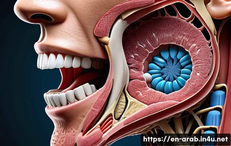 아랍어에서 중요한 발음 차이 - A detailed anatomical illustration of the human vocal tract highlighting the throat, tongue, and mou...