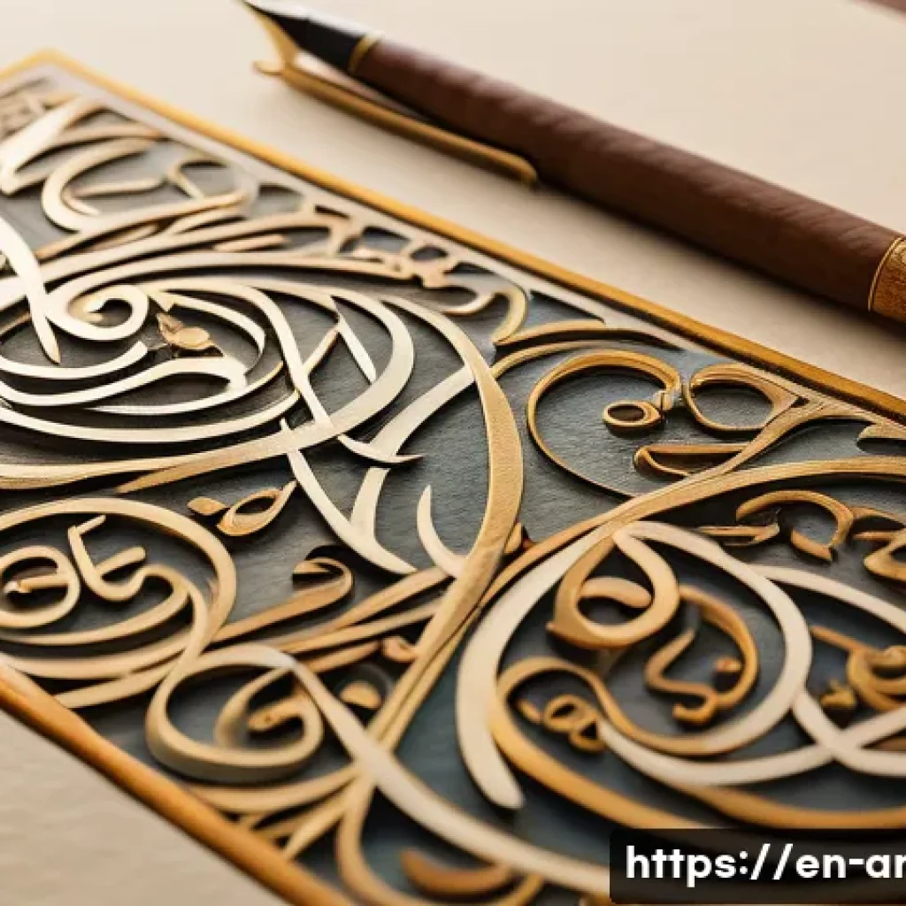 아랍어 필기체와 인쇄체 차이 - A detailed close-up image of Arabic handwritten script on textured paper, showcasing fluid, connecte...